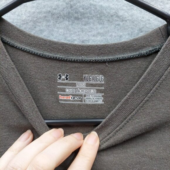 Under Armour Boys T-Shirt Large Gray Own the Plate Skull - Picture 2 of 4